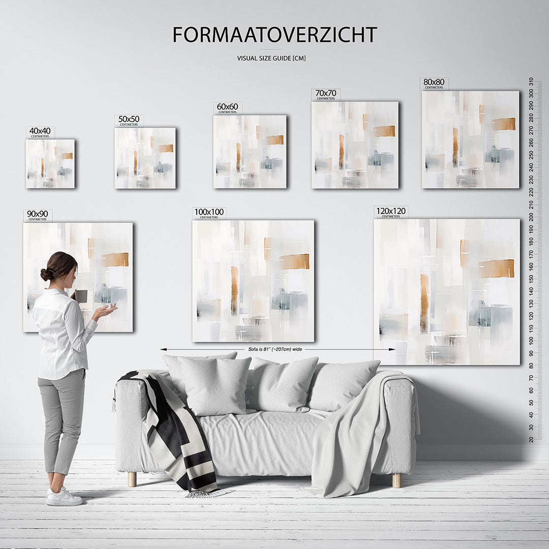 Lichte geometrische compositie Kunstwerk