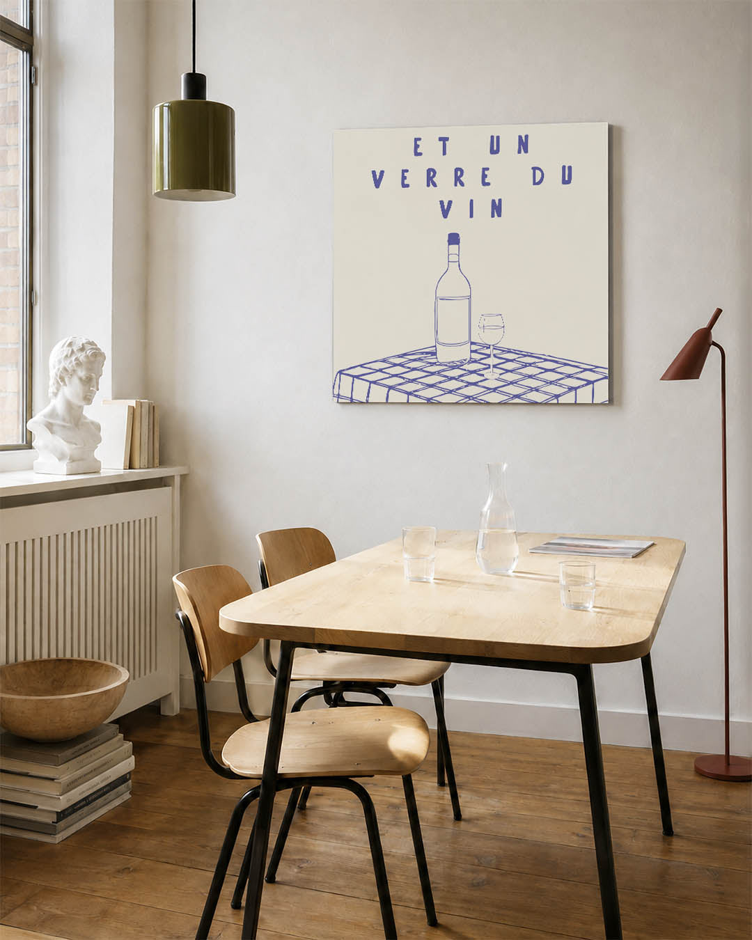 Wijn en tafel Kunstwerk