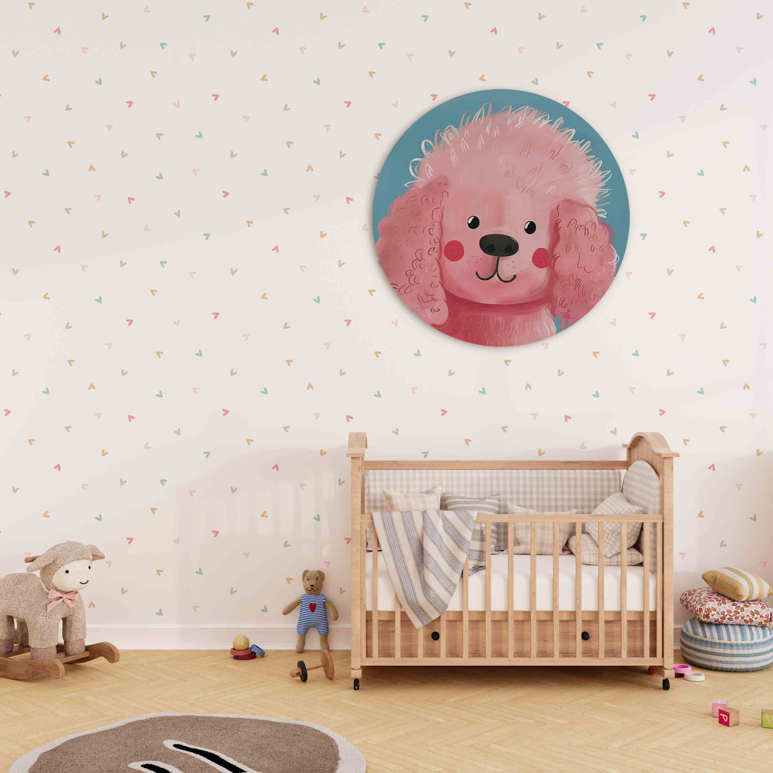 Roze hond Muurcirkel