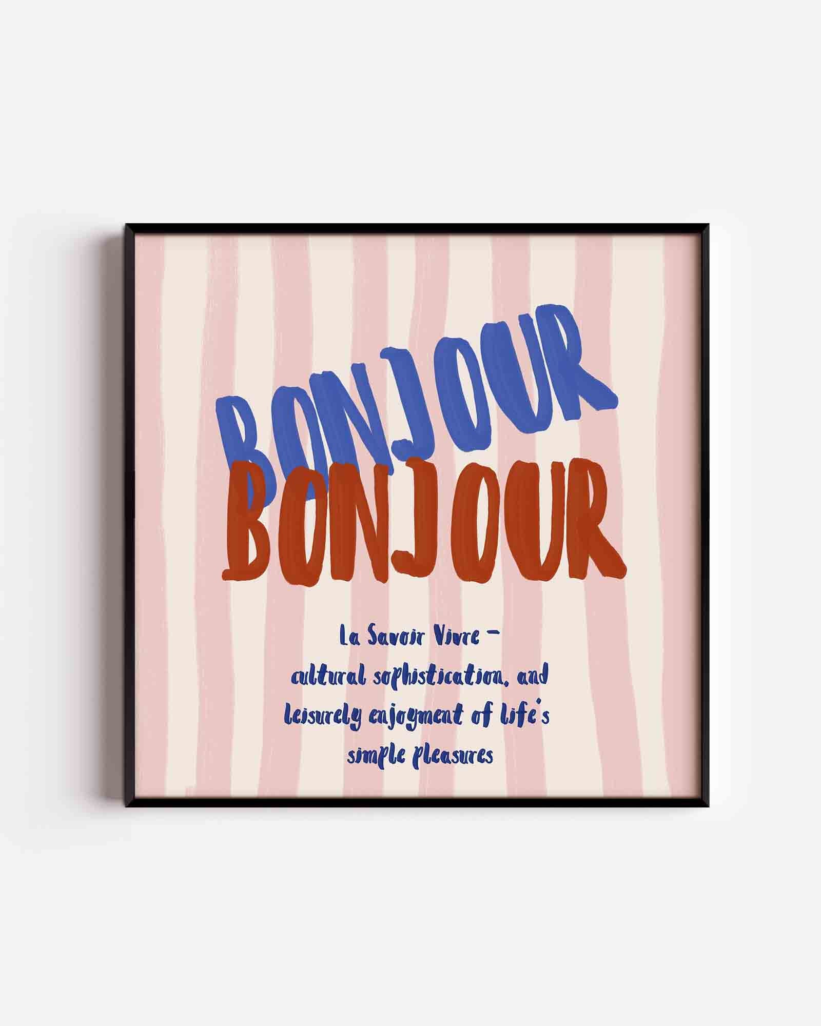 Bonjour tekst Poster