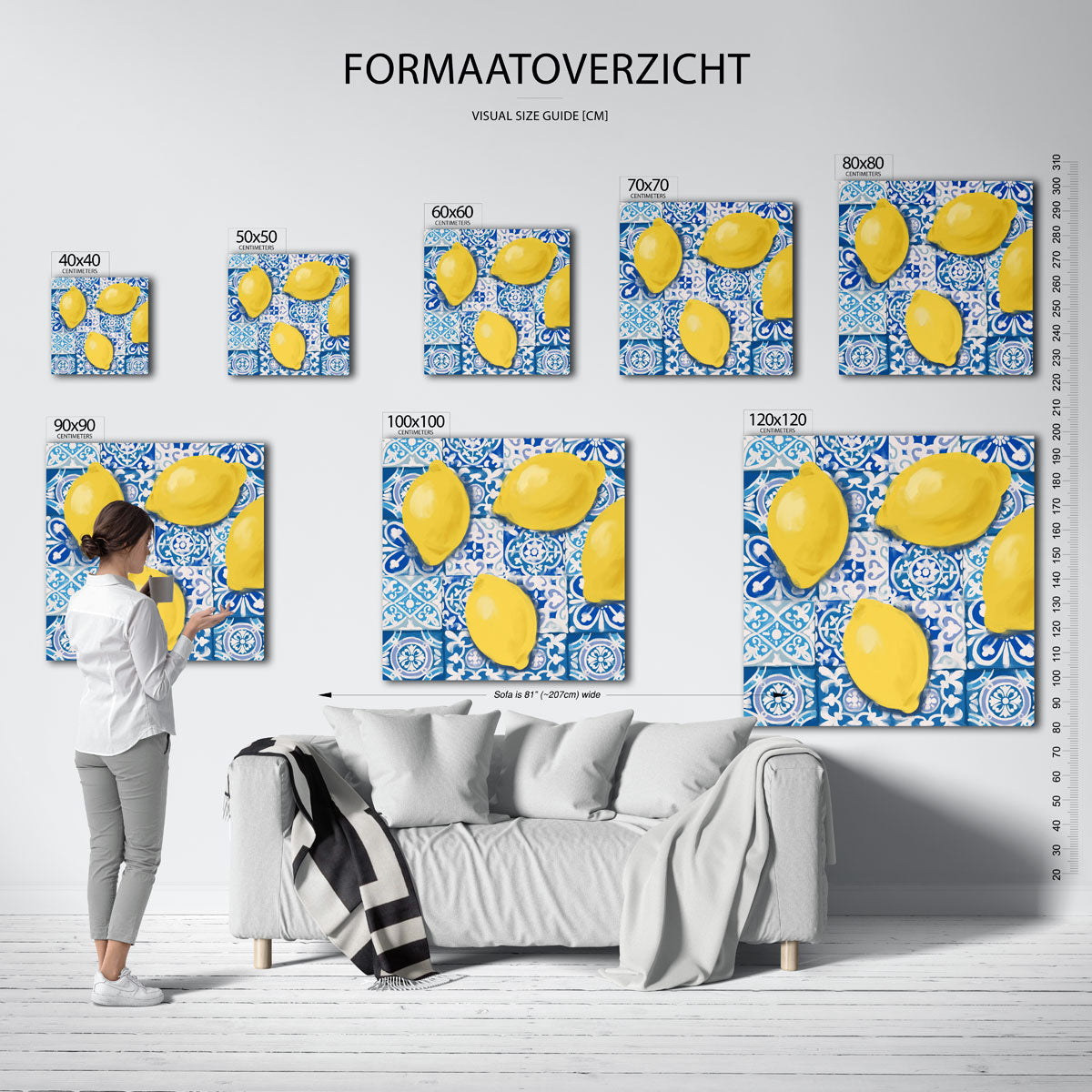 Citroenen en tegels Poster