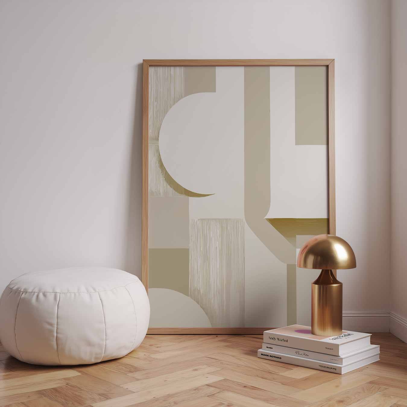 Minimalistische Beige Kunstposter-WallArtistic