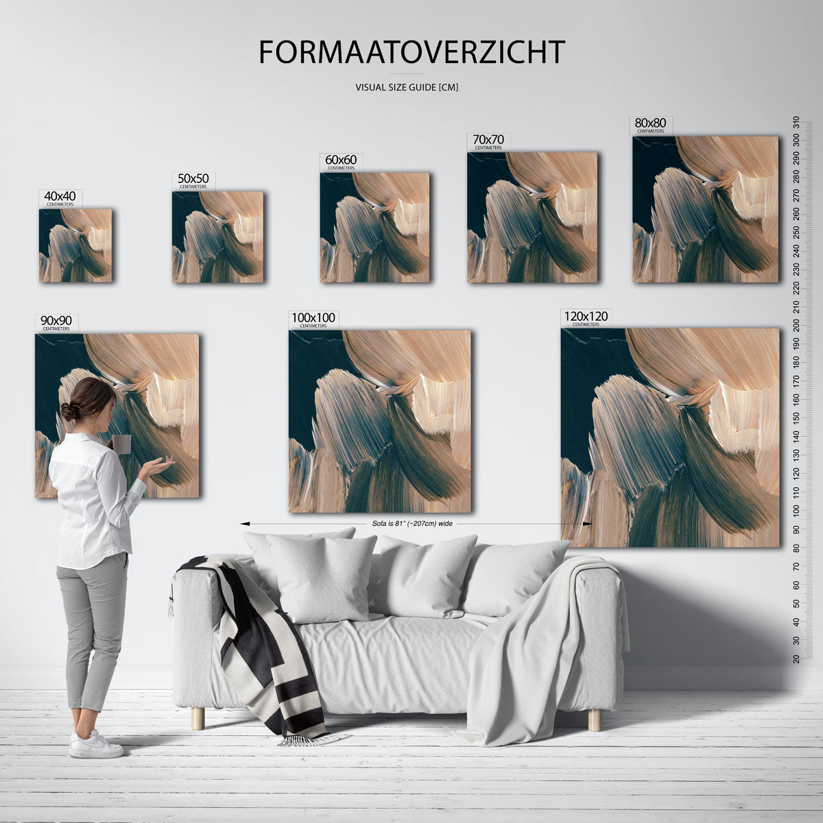 Abstracte penseelstreken Poster