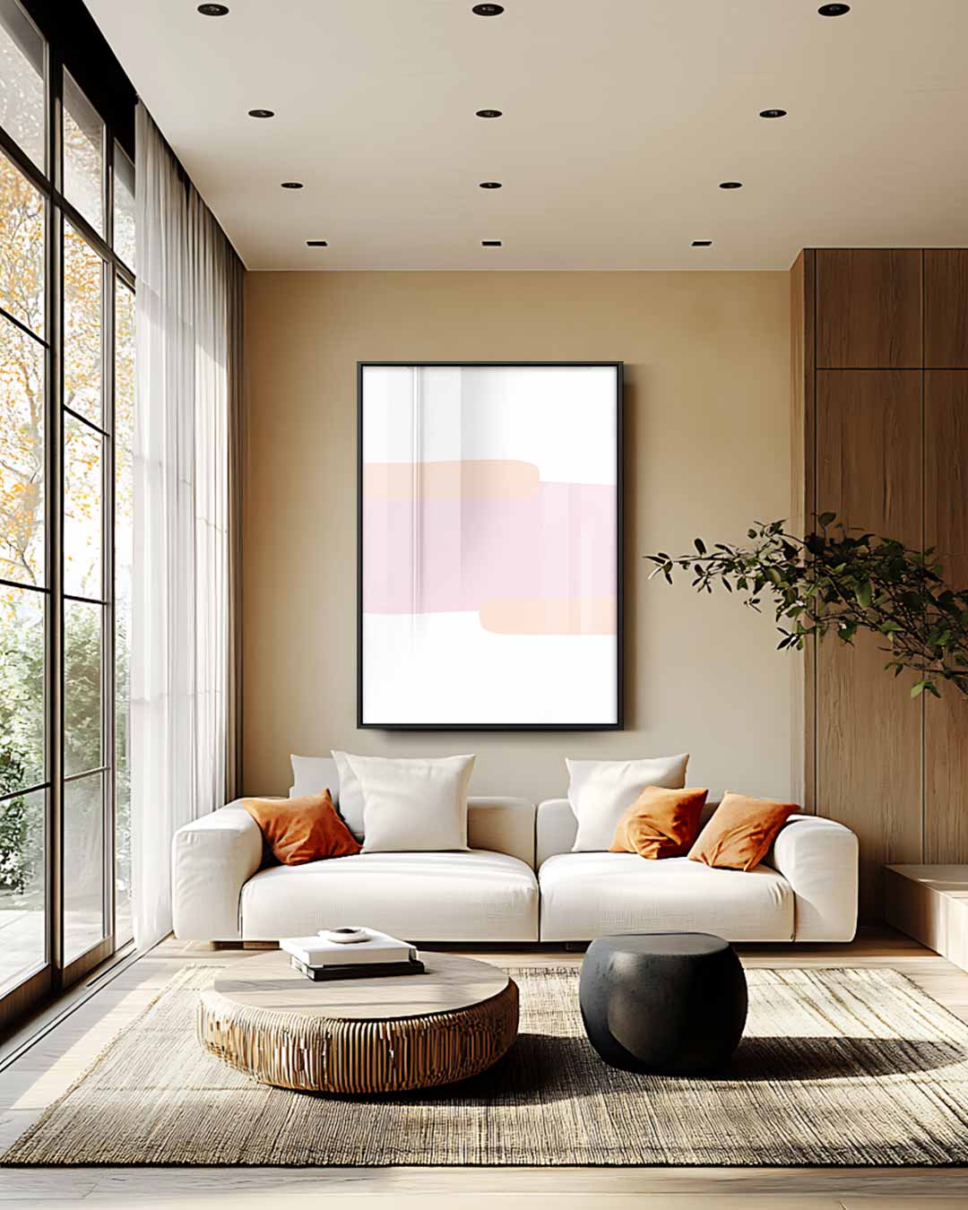 Zachte Kleuren Abstractie Kunstwerk-canvas-dibond-plexiglas-wanddecoratie-WallArtistic