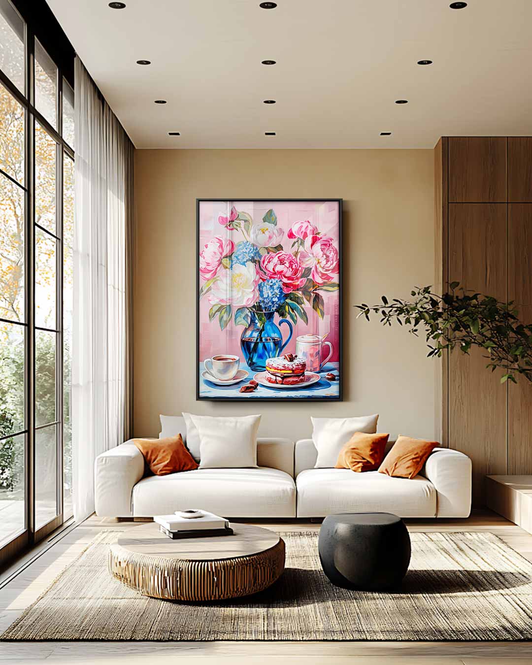 Bloemrijke Ontbijtwonder Kunstwerk-canvas-dibond-plexiglas-wanddecoratie-WallArtistic