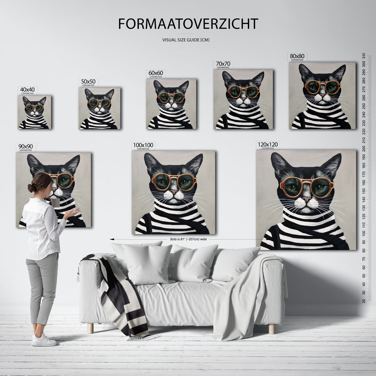 Kat met zonnebril Poster
