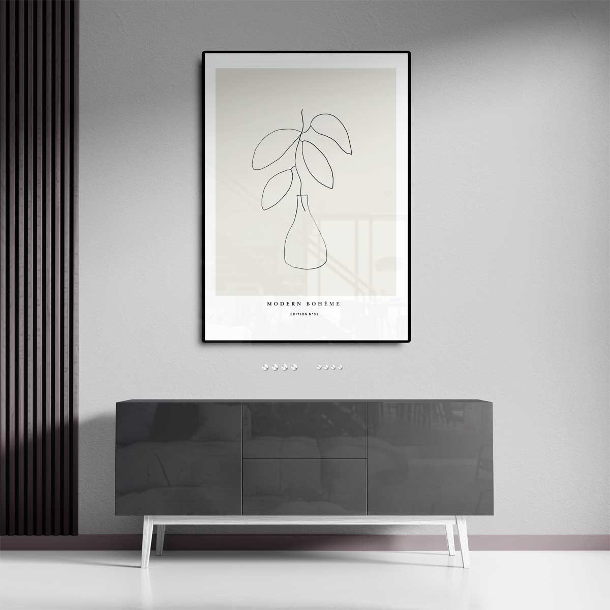 Moderne Boho Lijntekening Kunstwerk-canvas-dibond-plexiglas-wanddecoratie-WallArtistic