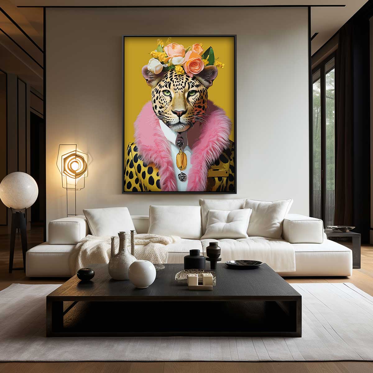 Trendy Leopard Portrait Artwork