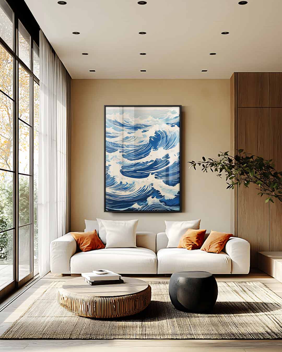 Golven in beweging Kunstwerk-canvas-dibond-plexiglas-wanddecoratie-WallArtistic