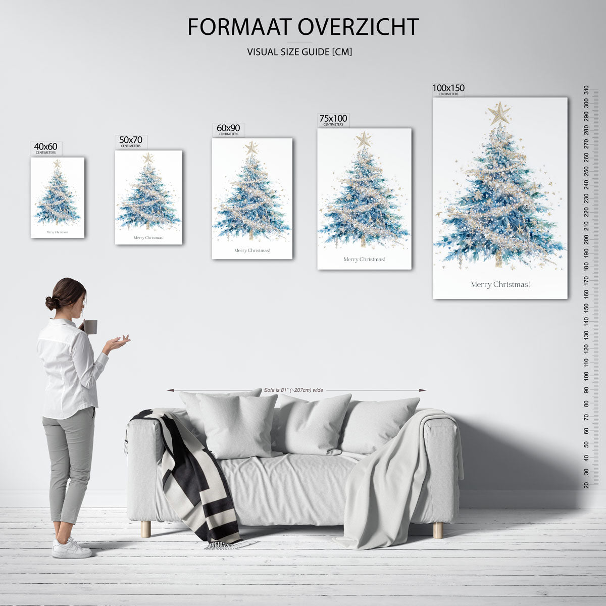 Feestelijke kerstboom Kunstwerk