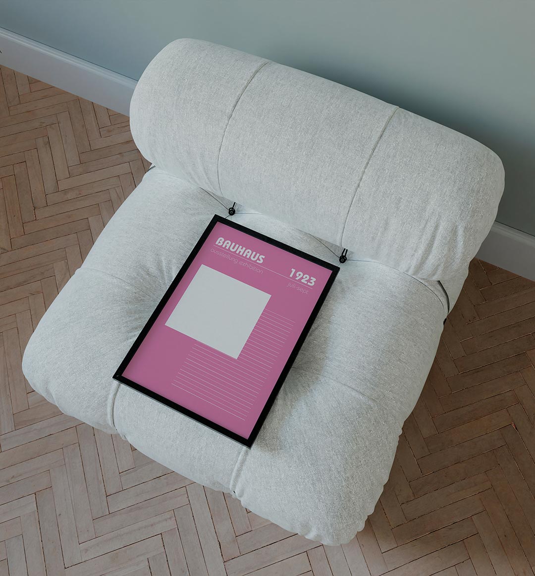 Roze lijnenspel Poster
