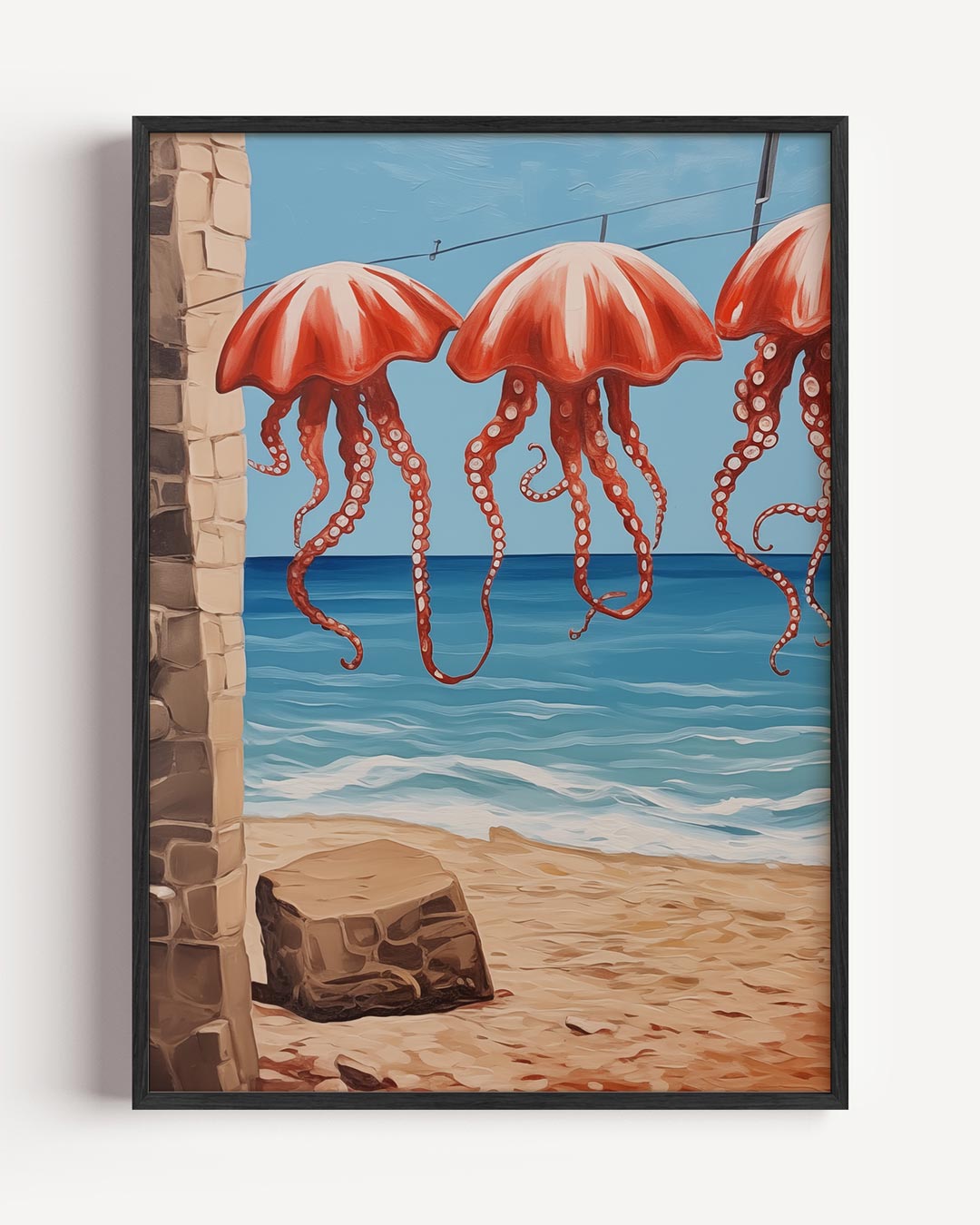 Dromerige Kwallen op Zeezicht Poster-WallArtistic