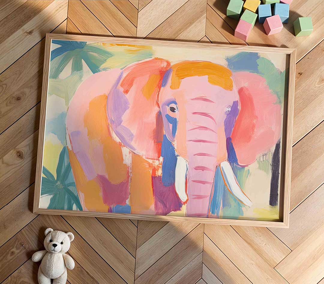 Olifant in kleurrijke tinten Poster