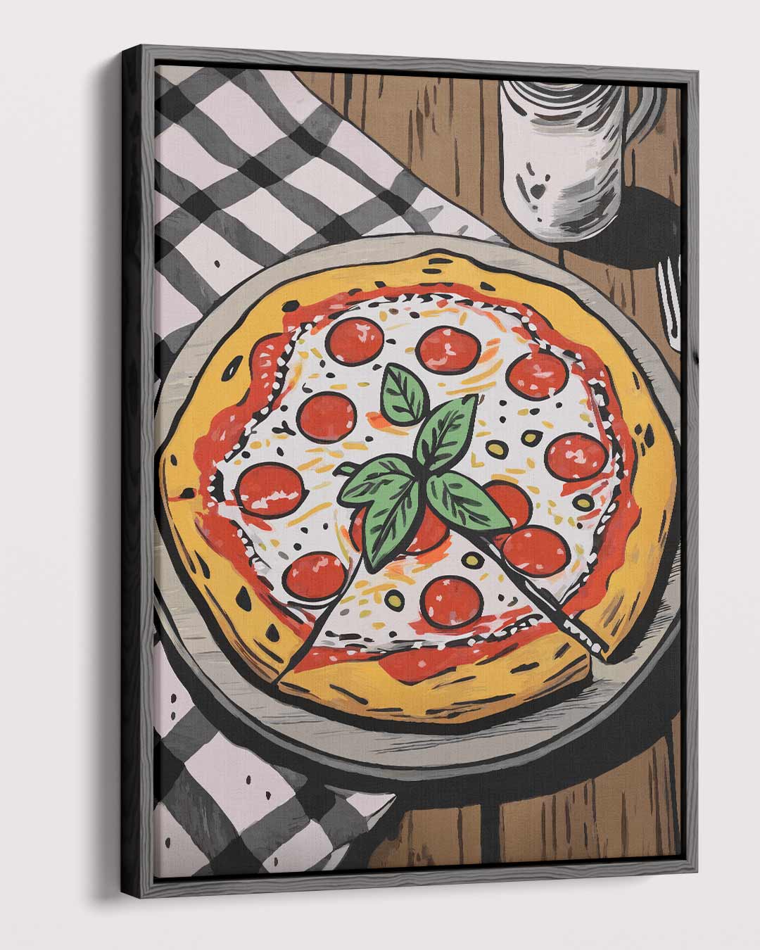 Pizza Genot op Canvas Kunstwerk-canvas-dibond-plexiglas-wanddecoratie-WallArtistic