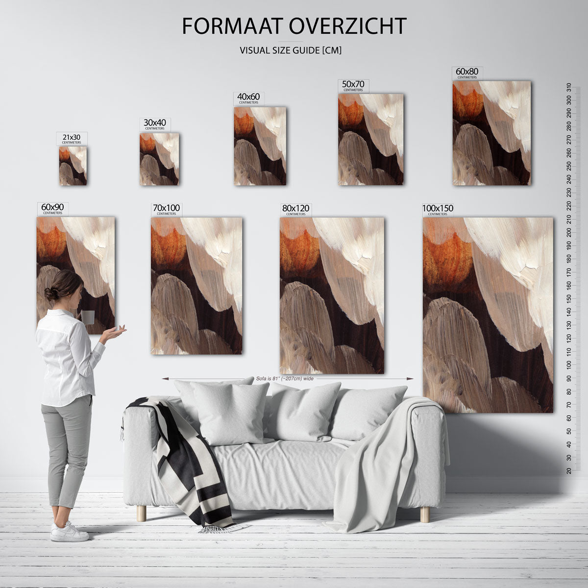 Abstracte penseelstreken Poster