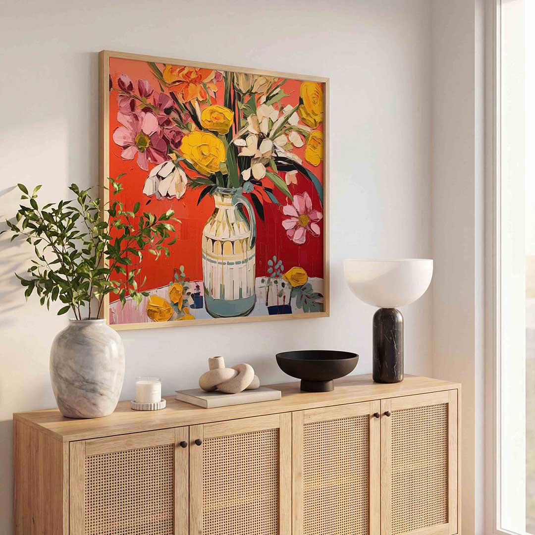 Bloemen in vaas Poster