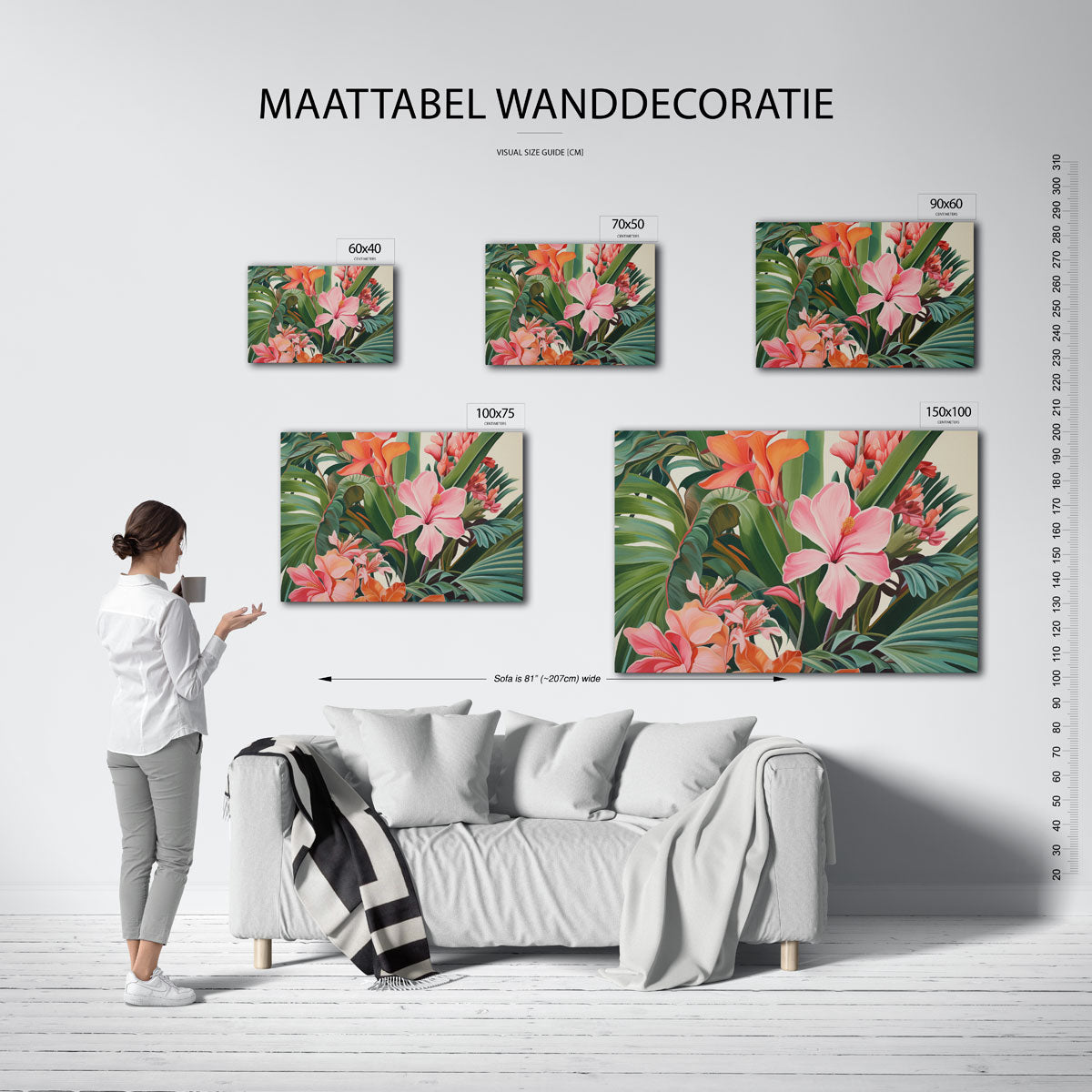 Tropische bloemenpracht Kunstwerk