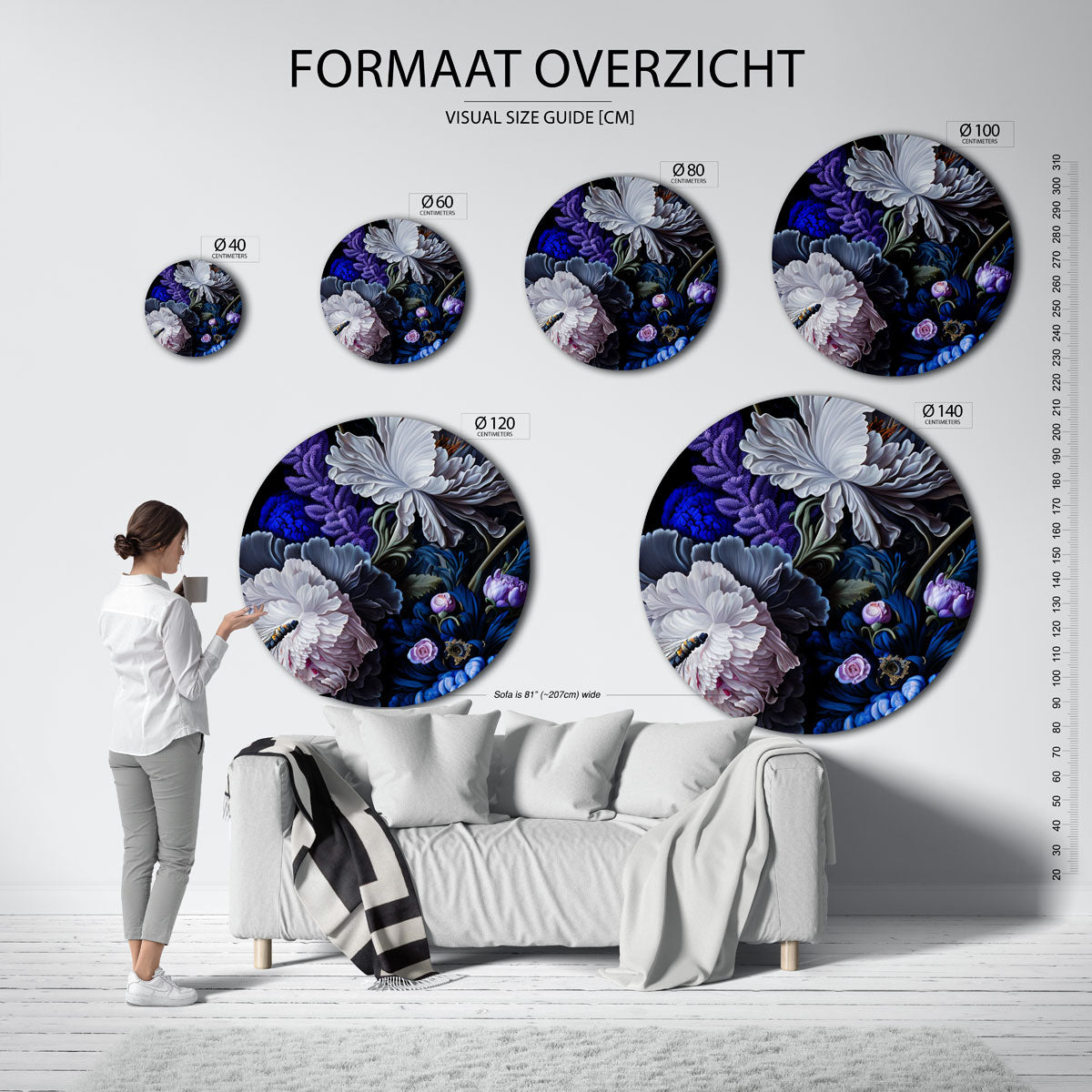 Bloemen en insecten Muurcirkel