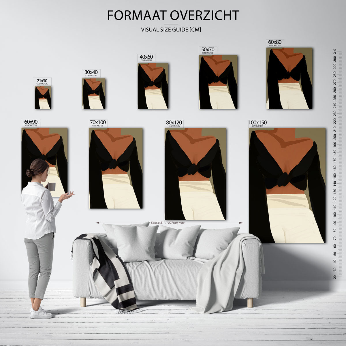 Vrouw in zwarte top Poster