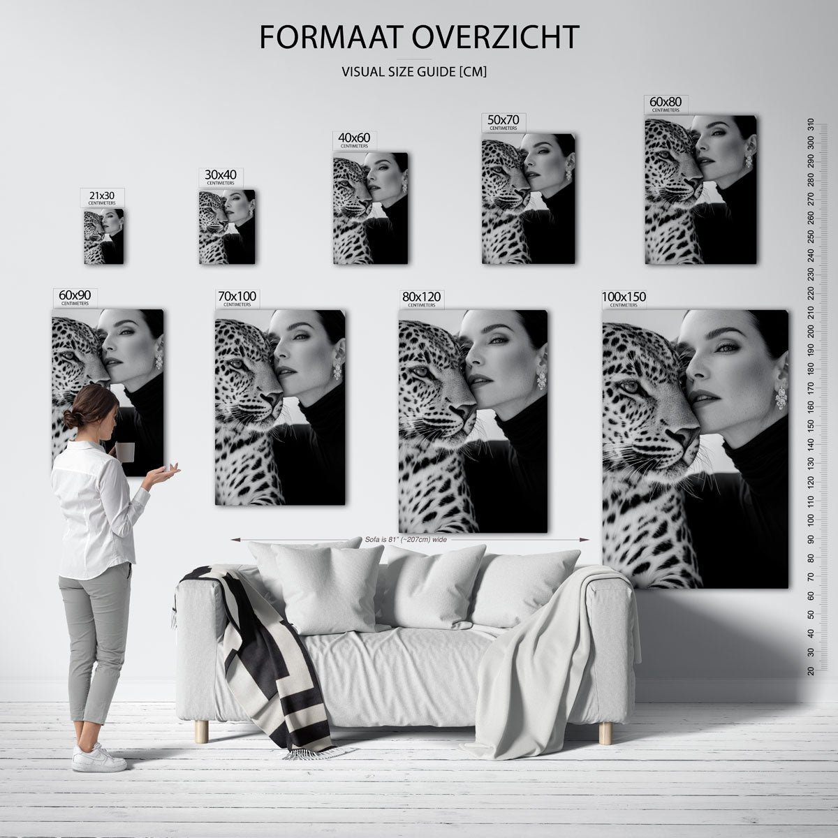 Vrouw en luipaard Poster