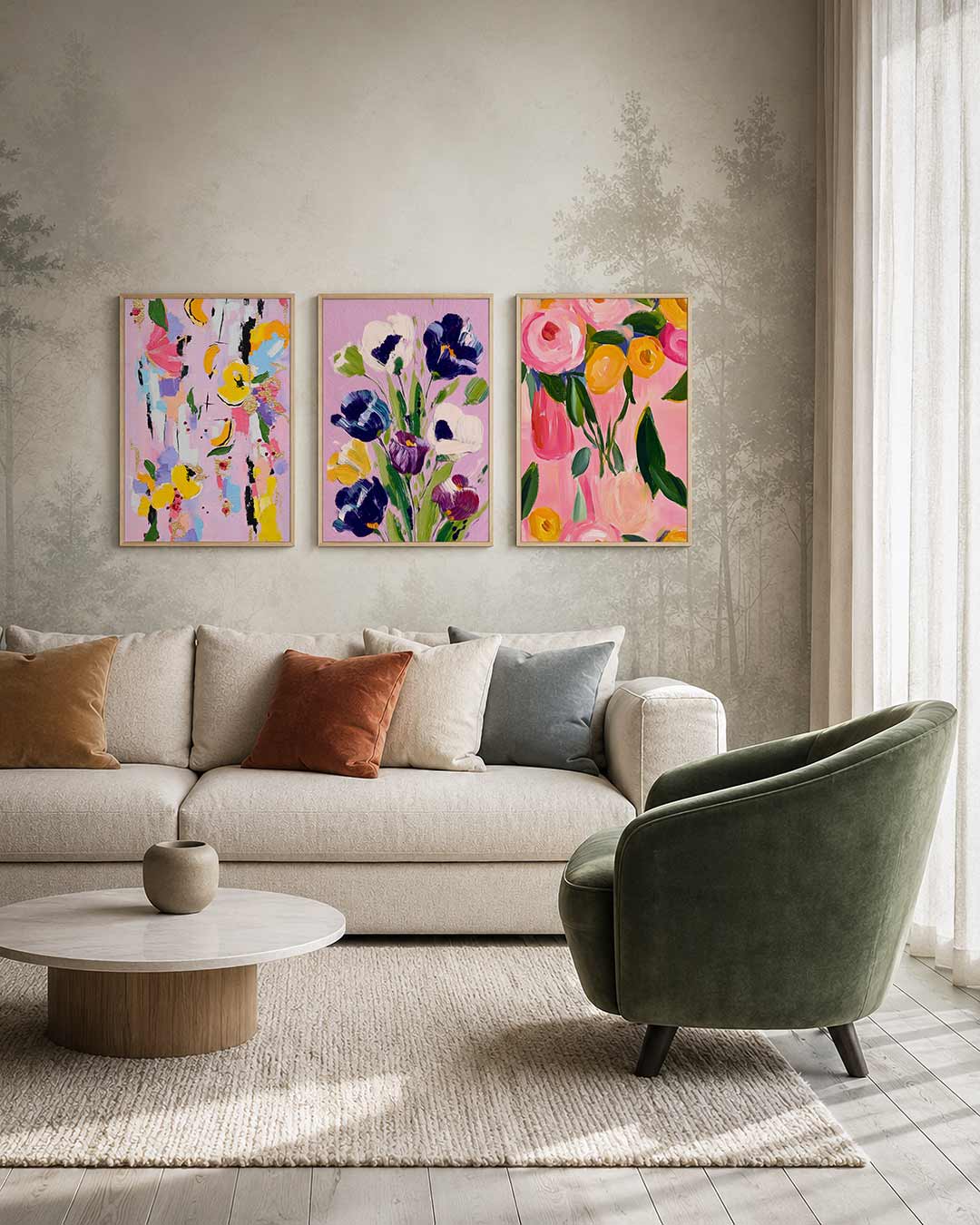 Kleurrijke vormenmix Posterset