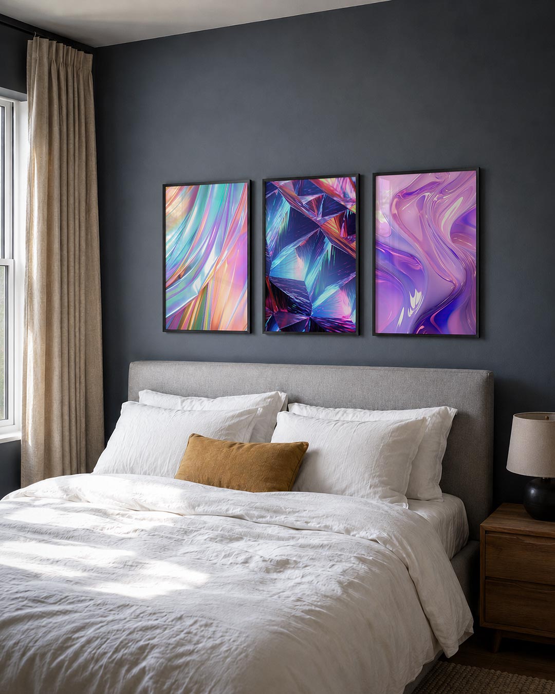 Iridescente kleurslierten Posterset