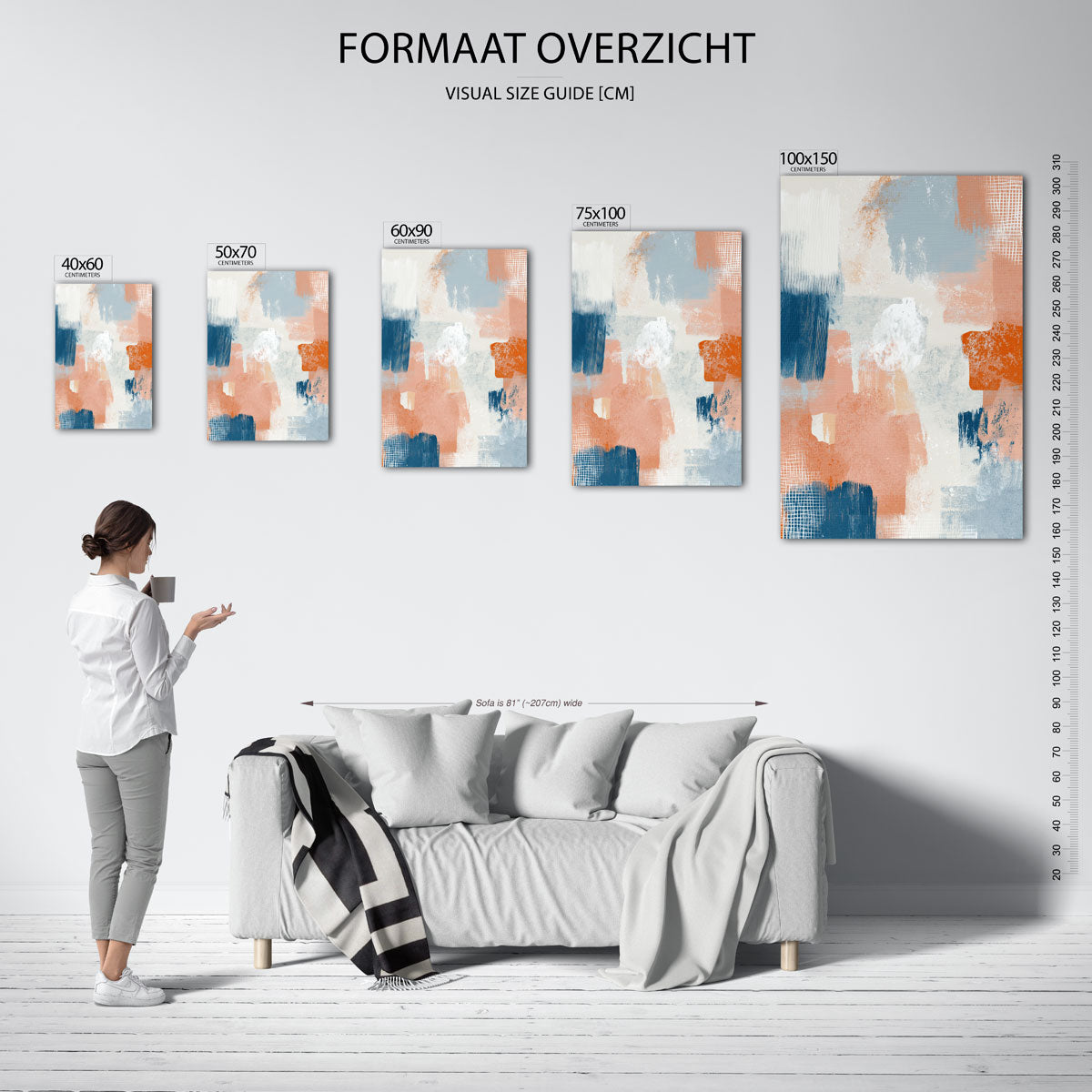 Kleurrijke vegen Kunstwerk