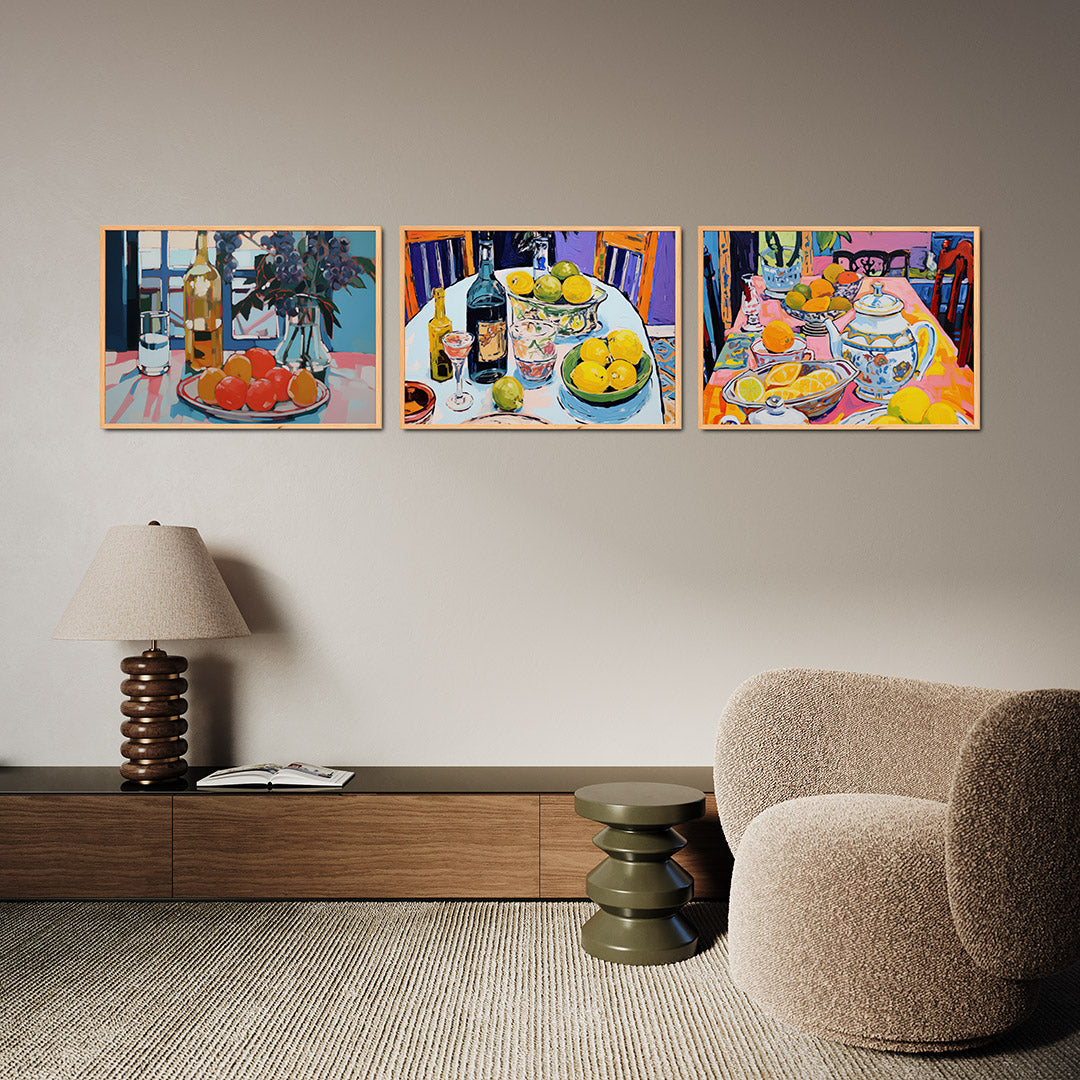 Kleurrijke tafelsetting Posterset