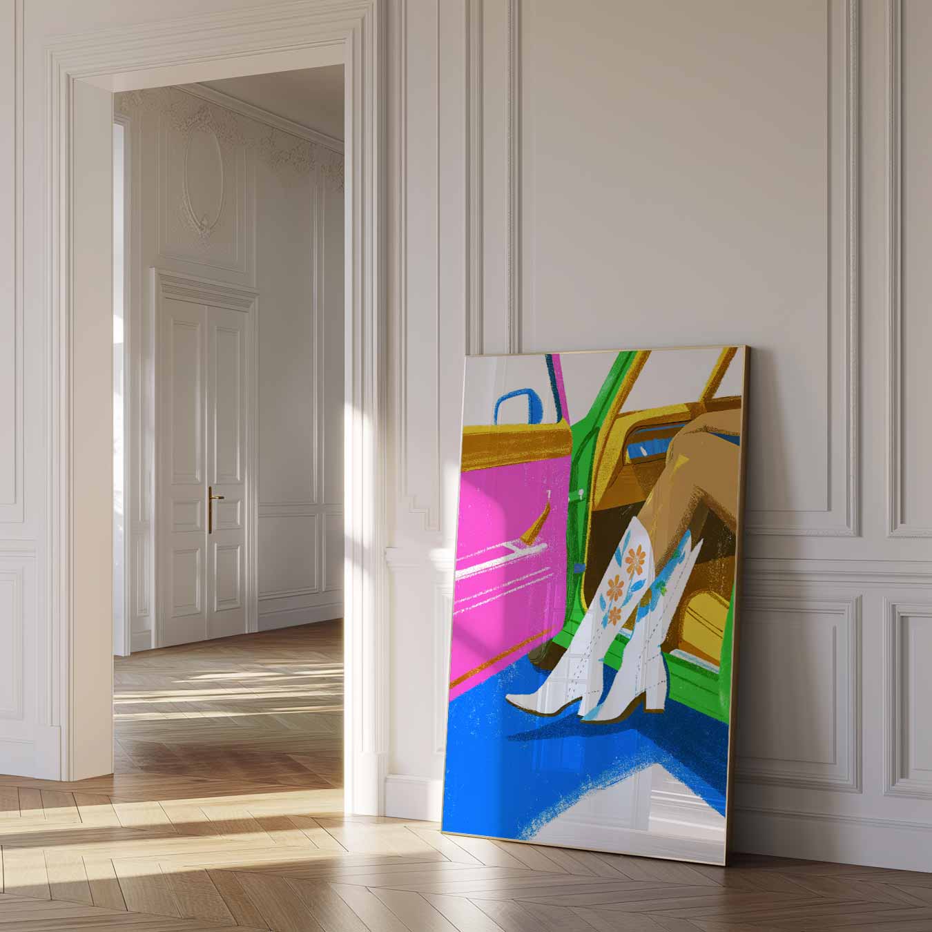 Trendy Retro Boots Poster-WallArtistic