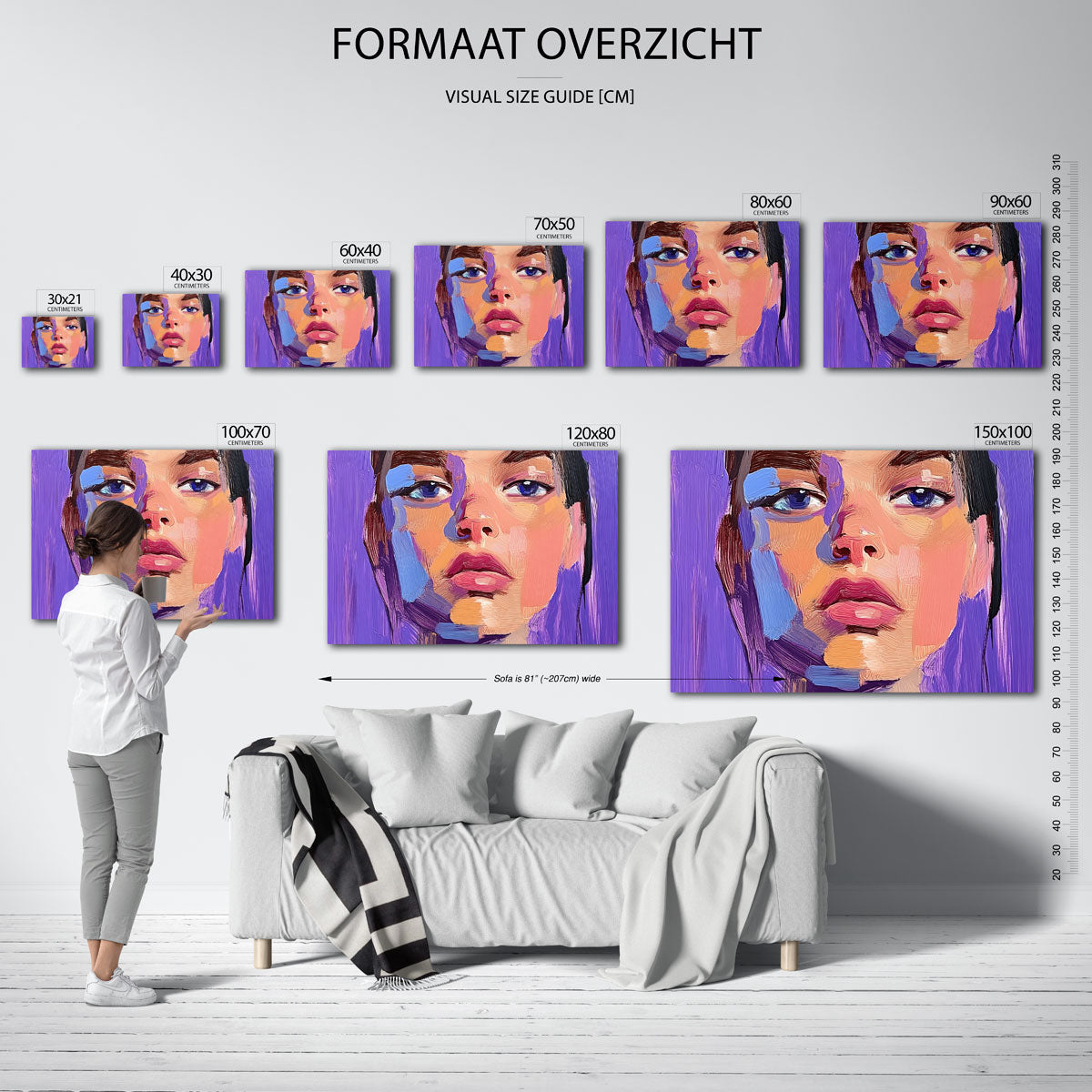 Portret met paarse tinten Poster