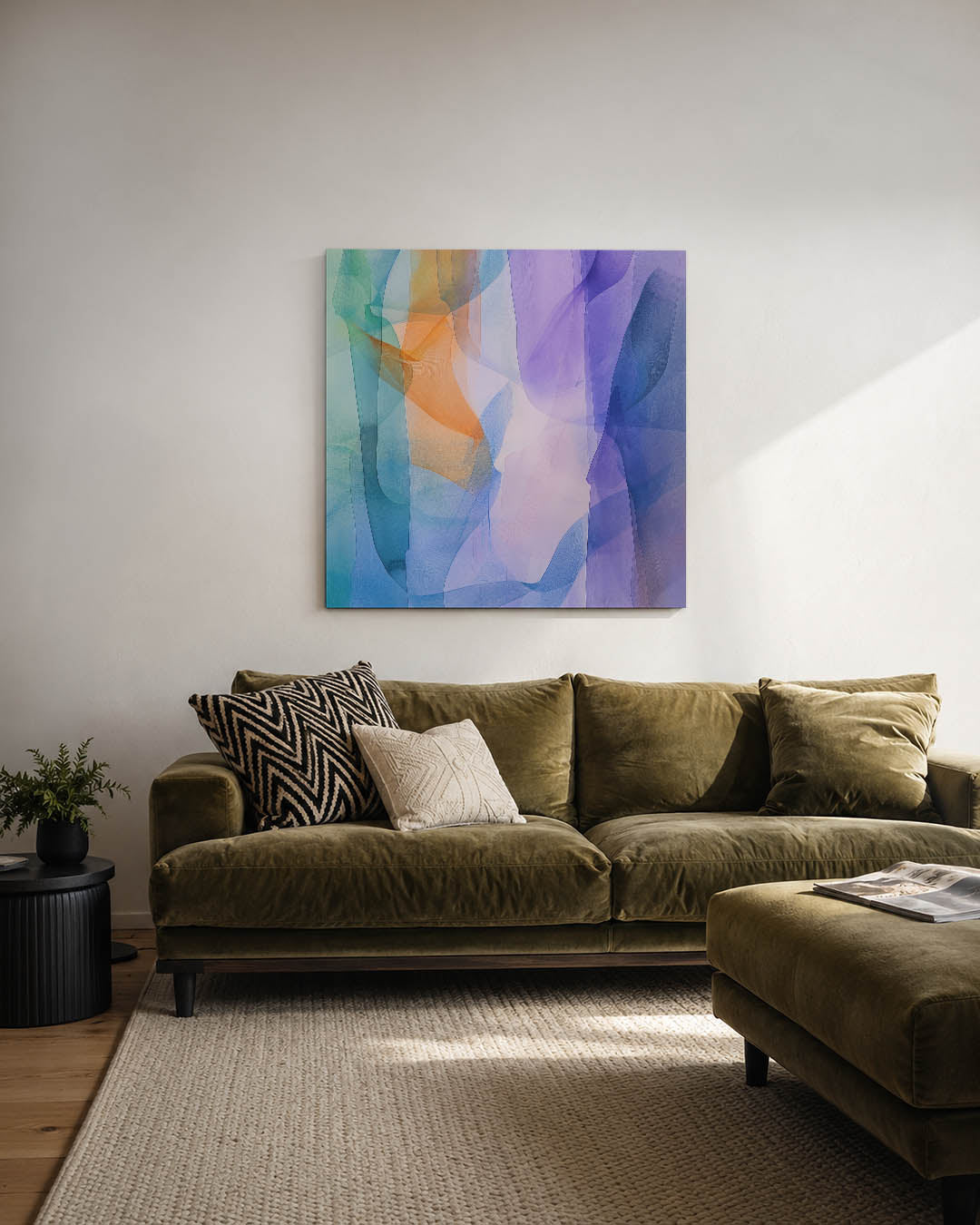 Vloeiende kleurencompositie Kunstwerk