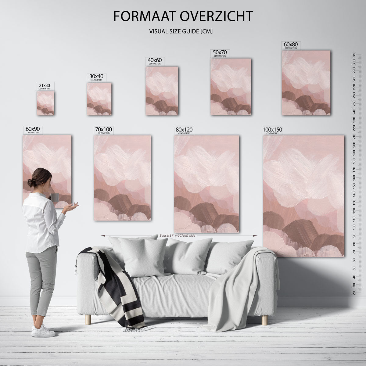Abstracte penseelstreken Poster