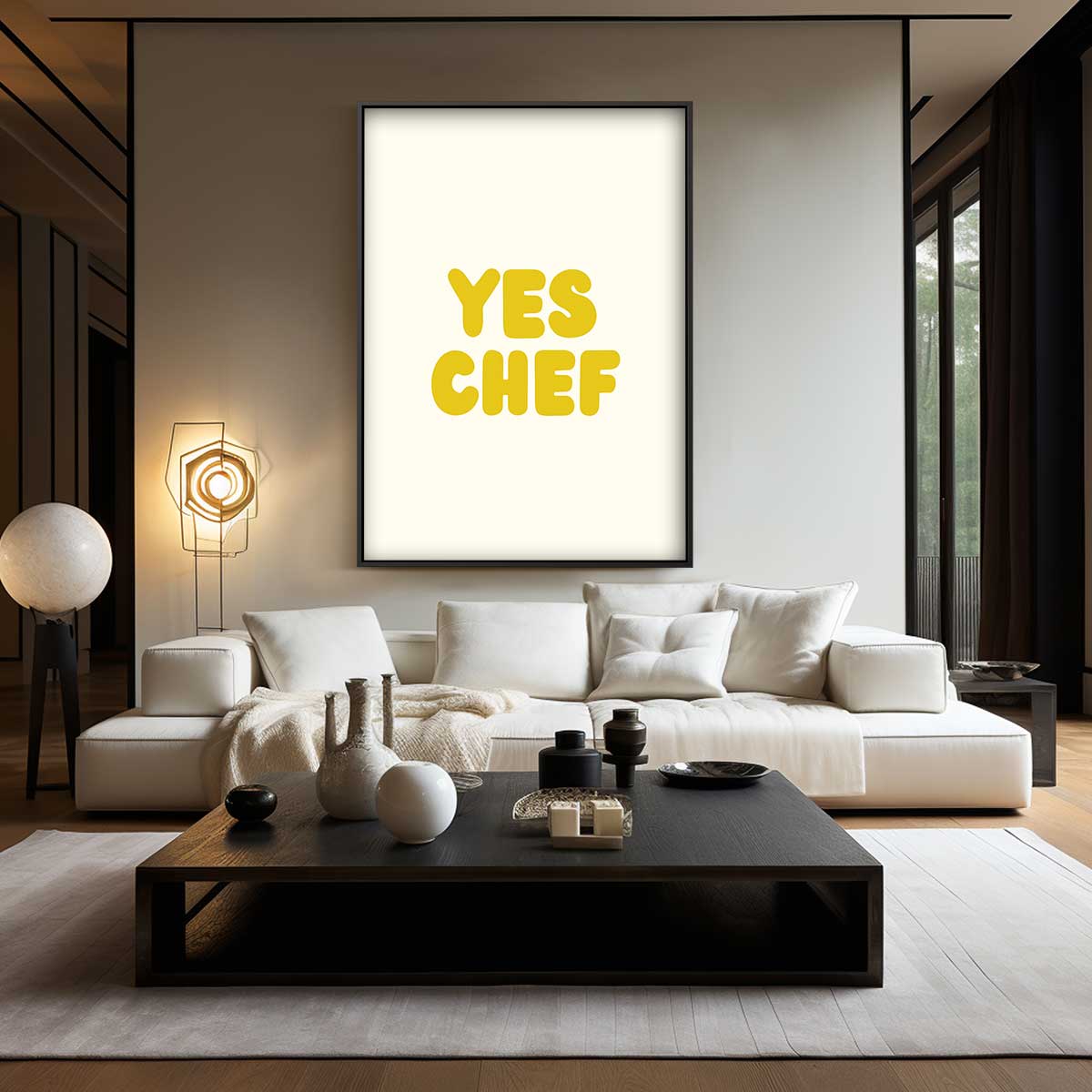 Yes Chef Keukenposter Kunstwerk-canvas-dibond-plexiglas-wanddecoratie-WallArtistic