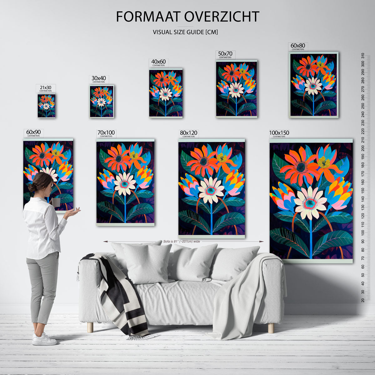Bloemen en bladeren Poster