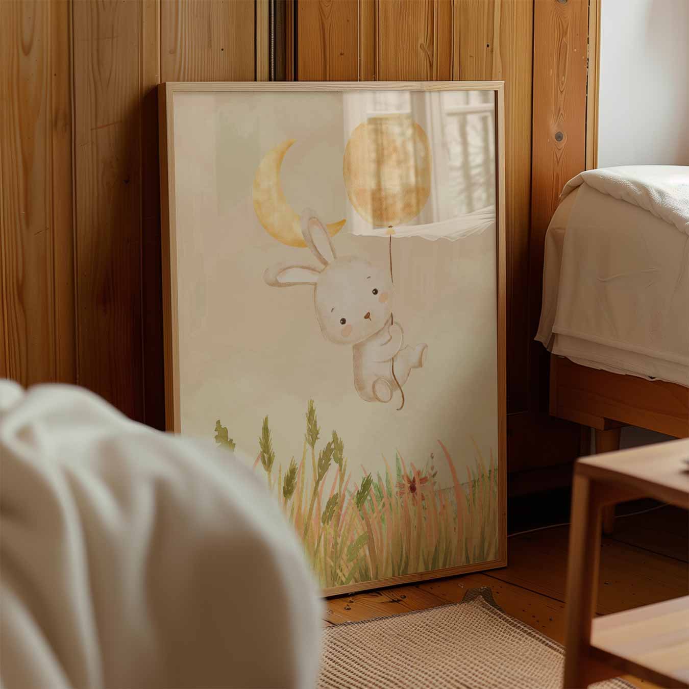 Dromerige Konijn Kinderkamer Poster-WallArtistic