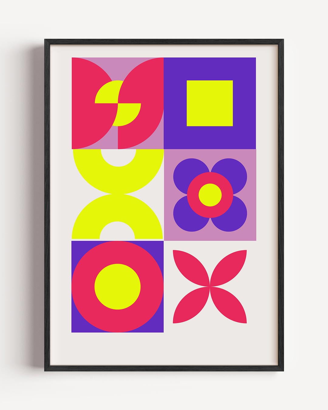 Retro Bloemen & Geometrie Poster-WallArtistic