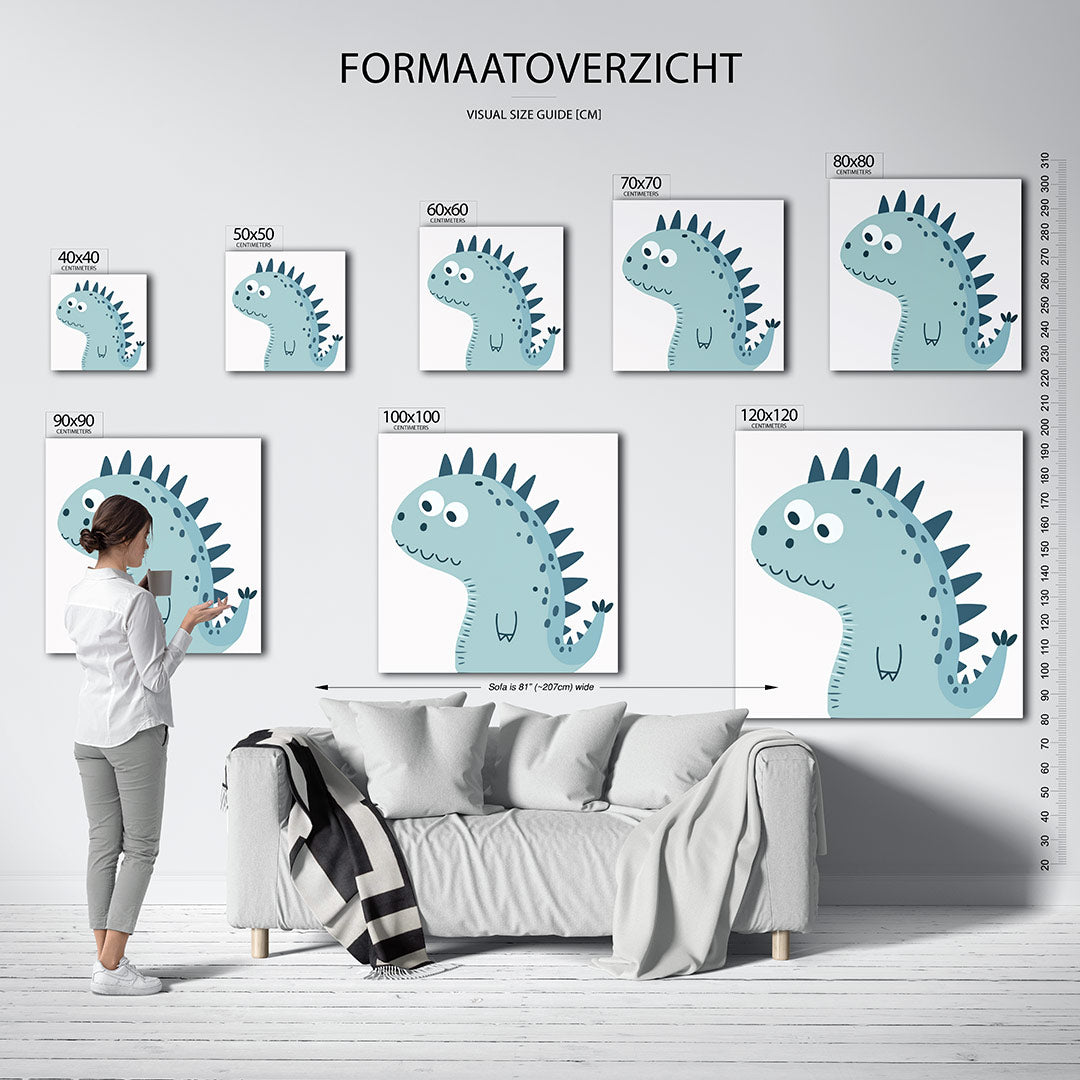 Speelse dino illustratie Kunstwerk