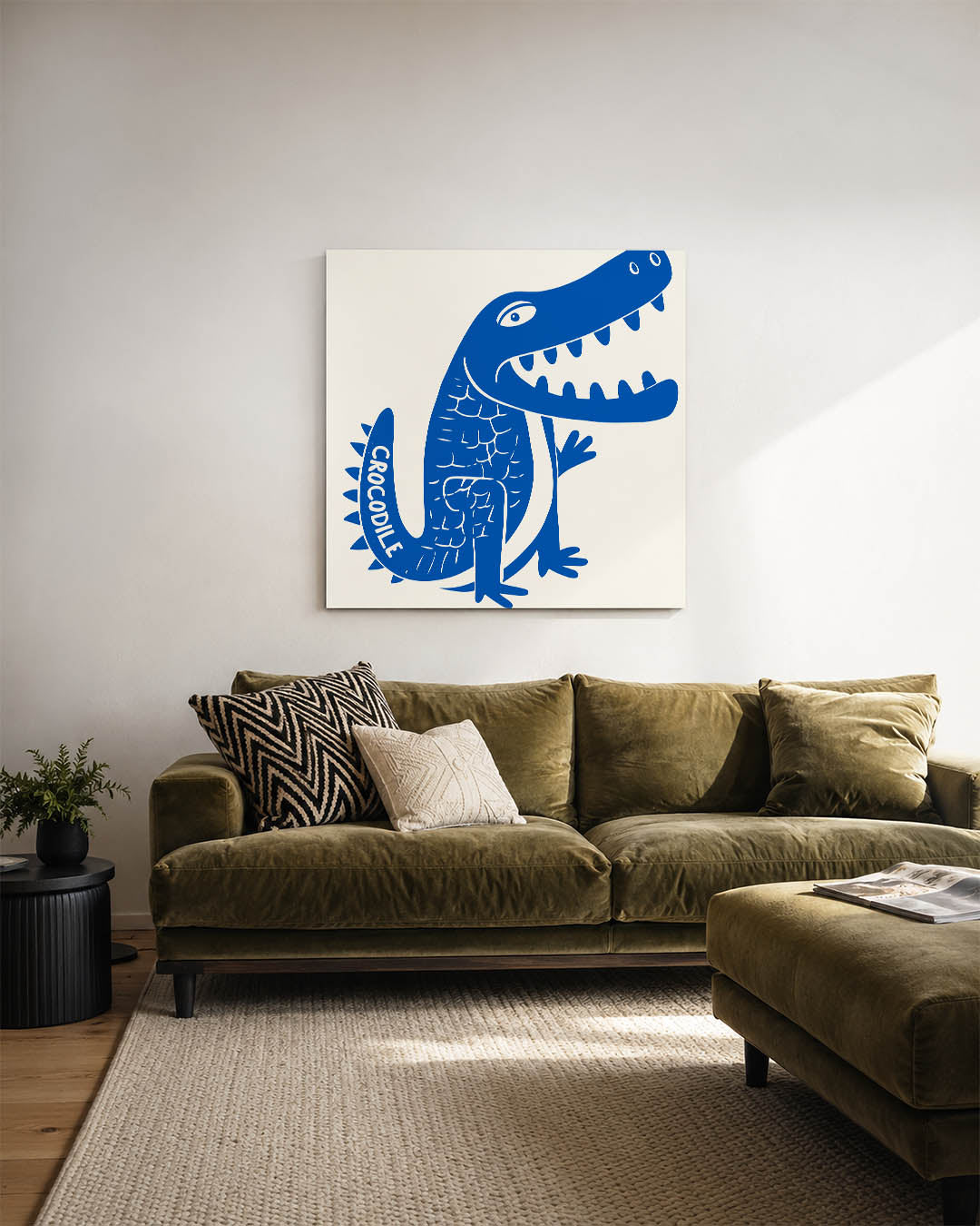 Speelse krokodil illustratie Kunstwerk