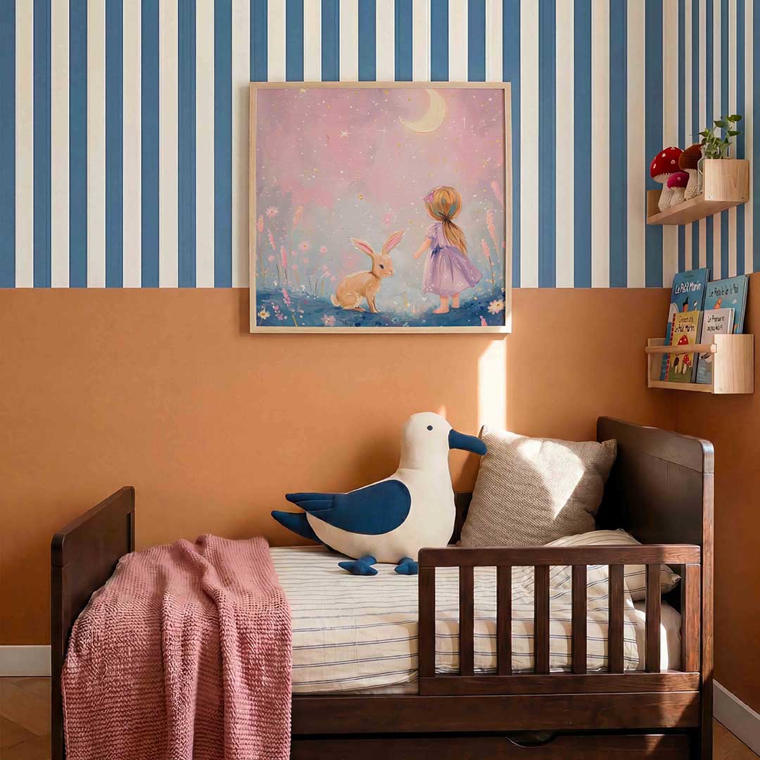 Meisje en konijn Poster