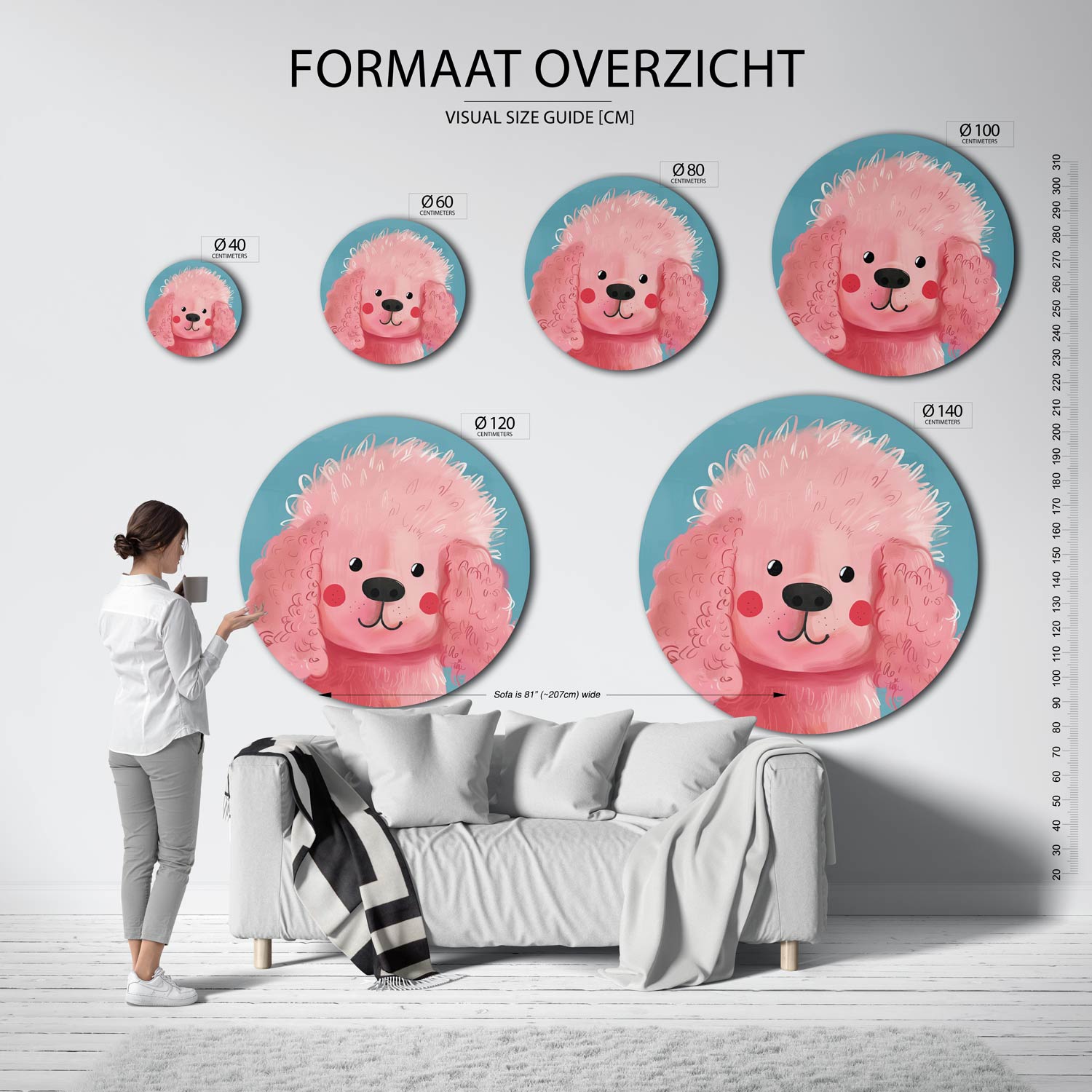 Roze hond Muurcirkel