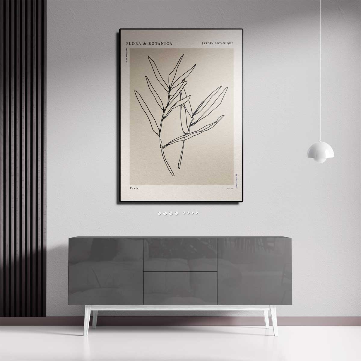 Botanische Schets op Linnen Kunstwerk-canvas-dibond-plexiglas-wanddecoratie-WallArtistic