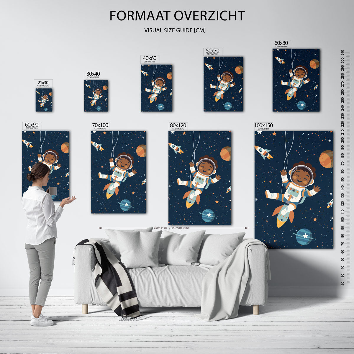 Astronaut en raketten Poster