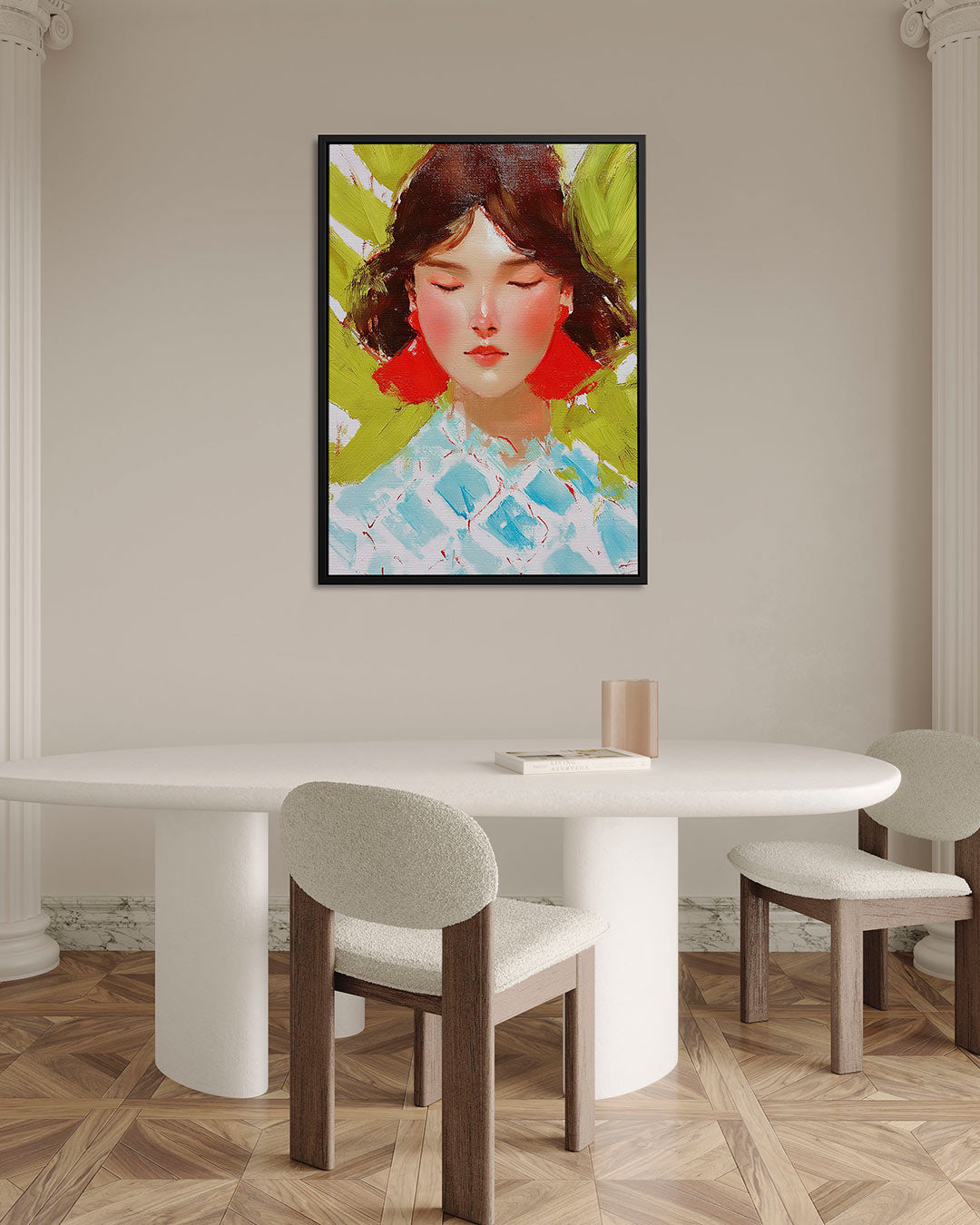 Dromerige portretstudie Kunstwerk