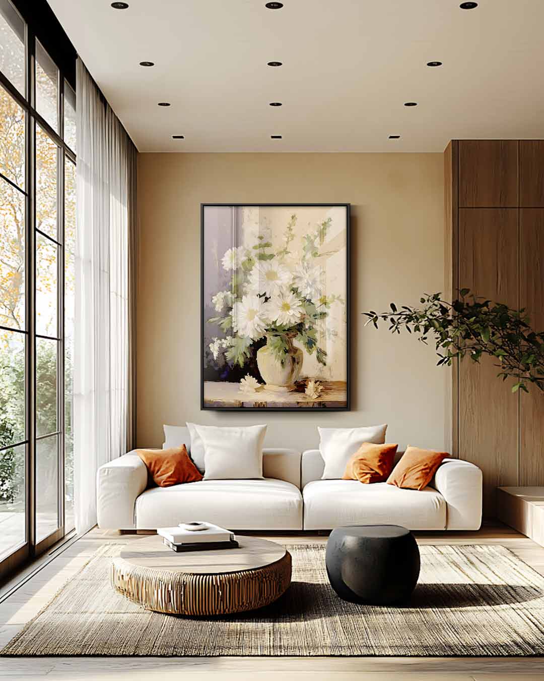 Bloemenpracht in Vaas Kunstwerk-canvas-dibond-plexiglas-wanddecoratie-WallArtistic