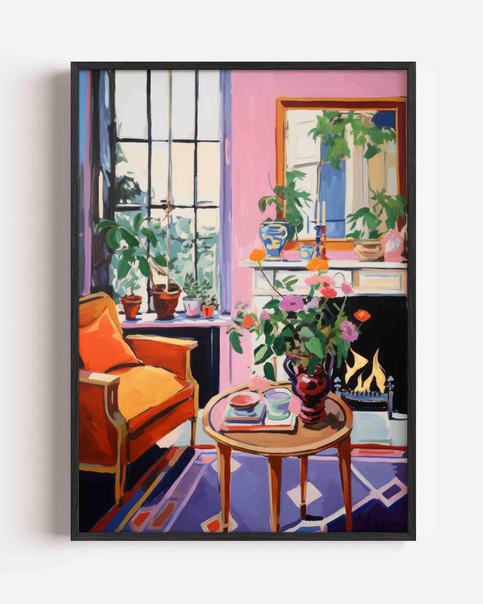 Interieur met planten Poster