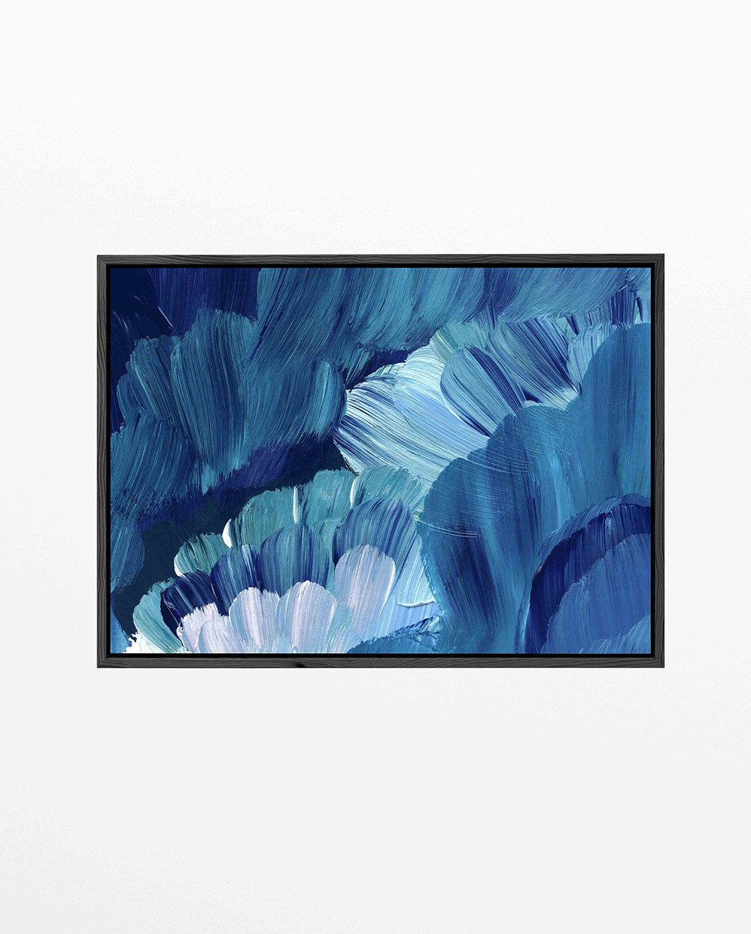 Dynamische blauwe borstels Kunstwerk