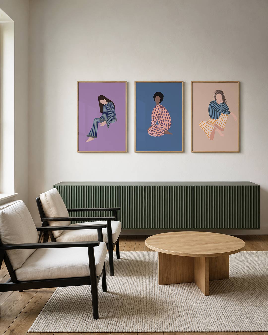 Gestreepte vormen Posterset