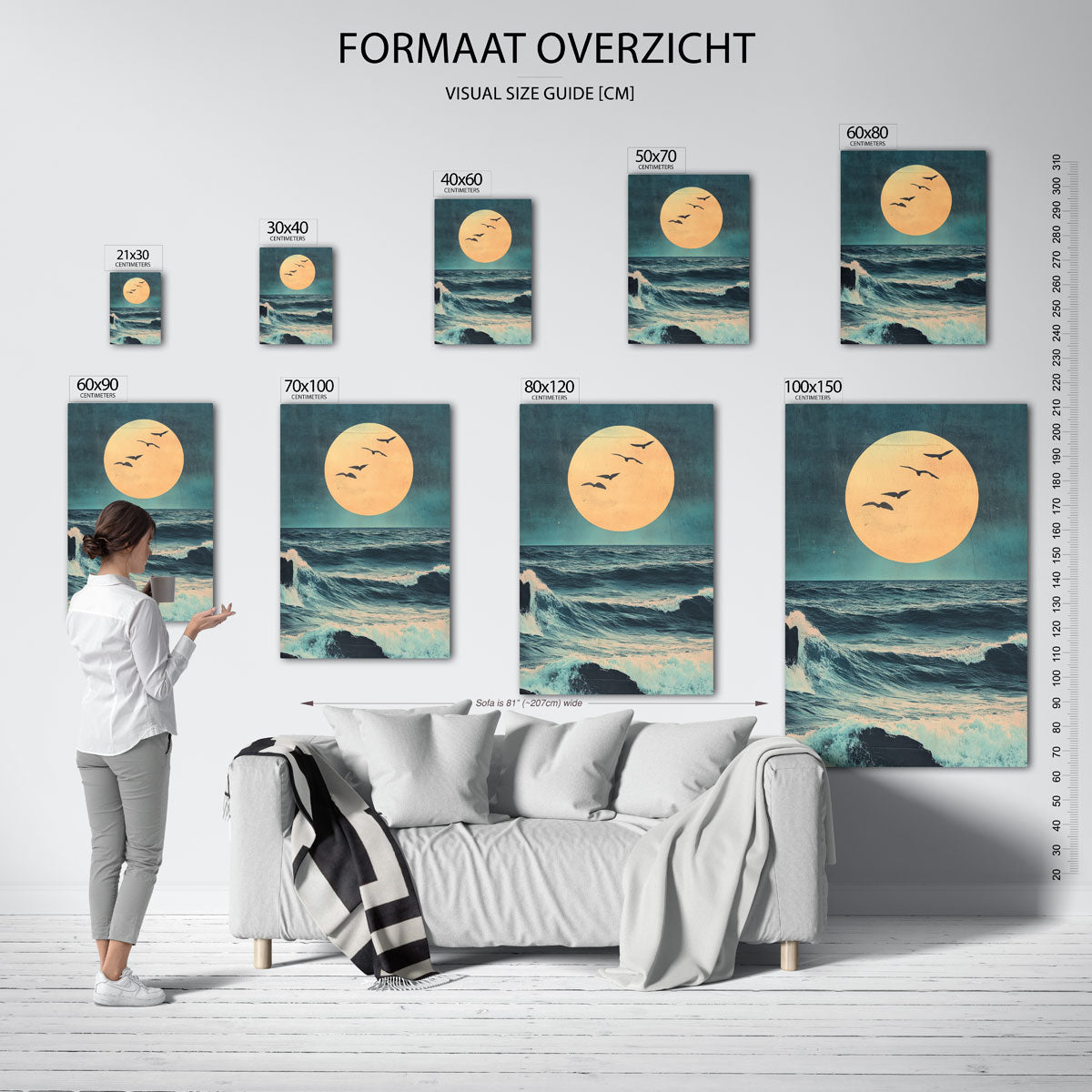 Vogels boven oceaan Poster
