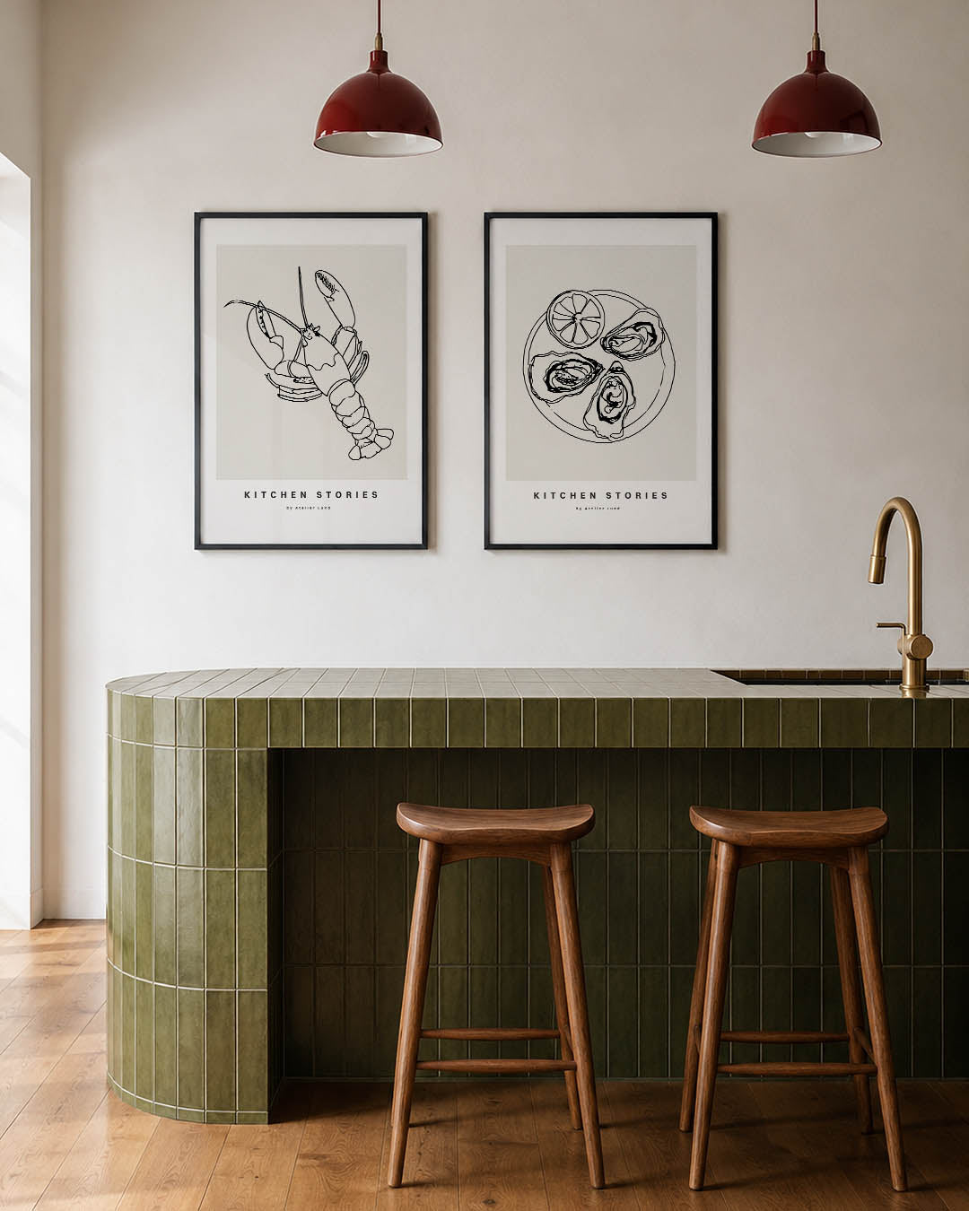 Lijnenspel kreeft Posterset