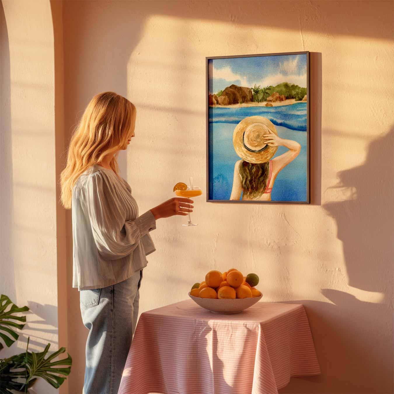 Vrouw bij Zee Poster-WallArtistic